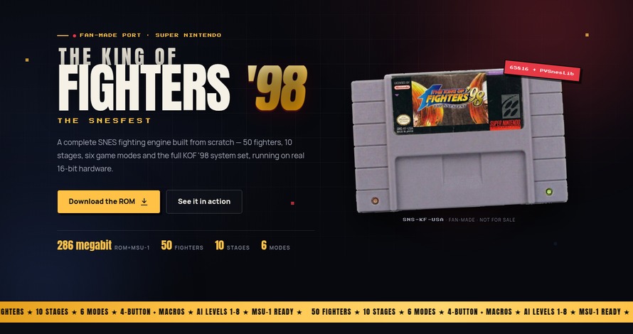 The King of Fighters '98 — fan port para Super Nintendo